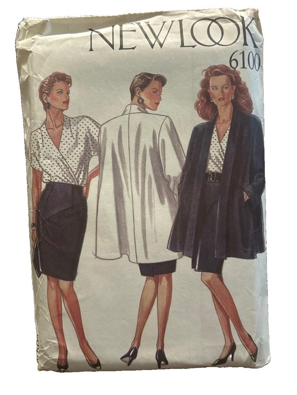 Vintage New Look 6100 Sewing Pattern Misses Jacket Top Skirt Sz 8-18 Uncut FF
